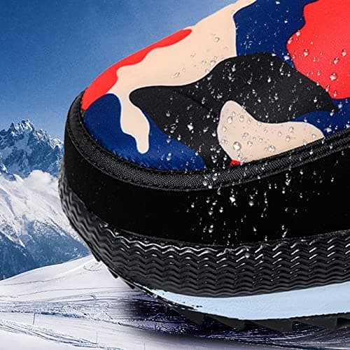 Men Snow Boots Size 7.5 Anti-Slip Cold Weather Shoes Fur Lined Waterproof Winter Shoes Warm Slip On Mid Calf Zipper Booties Walking Rain Snow Winter Boots Lightweight Outdoor Hiking Boots Black — view 3