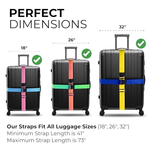 Luggage Straps Suitcases Belts, 6 Pack Adjustable Travel Packing Belt, Utility Strap with Quick Release Buckle, Travel Packing Outdoorsport — view 4