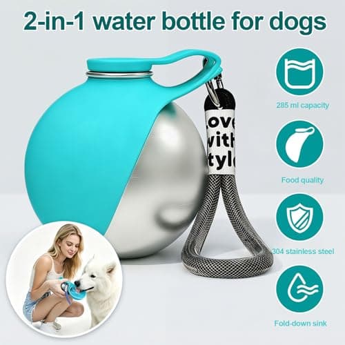 2 in 1 Portable Dog Water Bottle, Dog Water Bottles for Walking — view 5