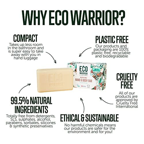 Eco Warrior Moisturising Body & Hand Soap Bar, Coconut Vanilla, Vegan, 100g — view 4