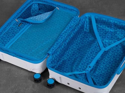 Rock Love Island Medium 75L Hard Shell Suitcase - White & Blue — view 4