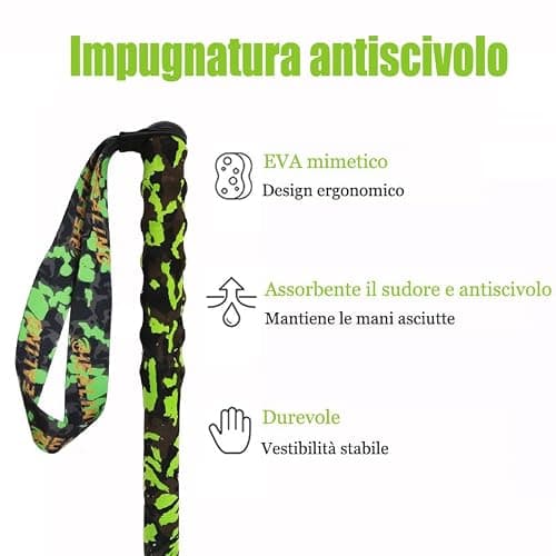 OKHEALING Telescopic Folding Trekking Poles, Lightweight and Durable 1 Pair T800 Carbon Fiber High Strength Camouflage Pattern for Hiking, Trekking and Mountaineering (GN-120) — view 6