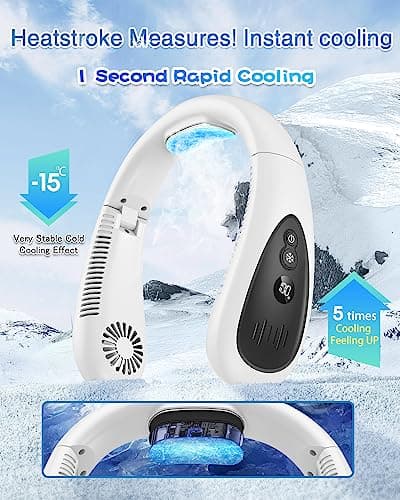 Neck Air Conditioner, Portable Neck Fan with Cooling Plate Rechargeable — view 6