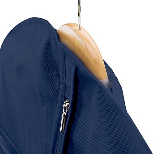 HANGERWORLD 60 Inch Navy Blue Breathable Garment Dress Cover Bag with Internal Zipped Pocket — view 5