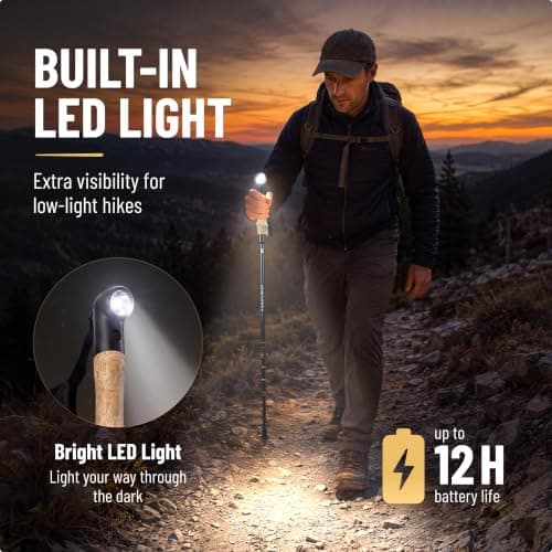 SmartstickX Power Trek Lock LED Trekking Pole w/Dual Lock & Power Bank — view 2