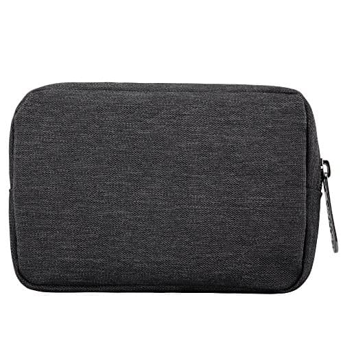 DOB SECHS Waterproof Canvas Mini Travel Makeup Carrying Case Wash Bags Cosmetic Bag Portable Electronics Accessories Organizer Wash Gym Shaving Bag, Black — view 6