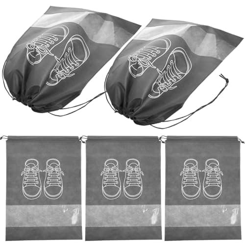 5pcs Travel Shoe Storage Bags with Window, Medium Grey