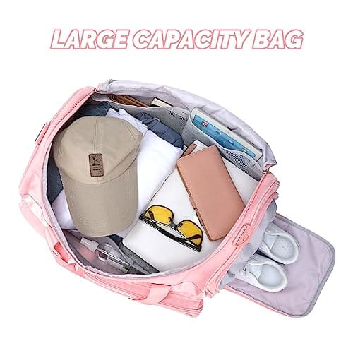 MAXTOP Travel Duffle Bag for Women Carry On Tote Weekender Overnight Bag Large Capacity Duffel Bag with Shoe Compartment,Gym Tote Bag with Dry and Wet Separation — view 3
