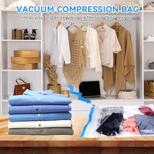 2Pack Vacuum Storage Bags for Clothes, 40x60cm Travel Space Saver — view 6