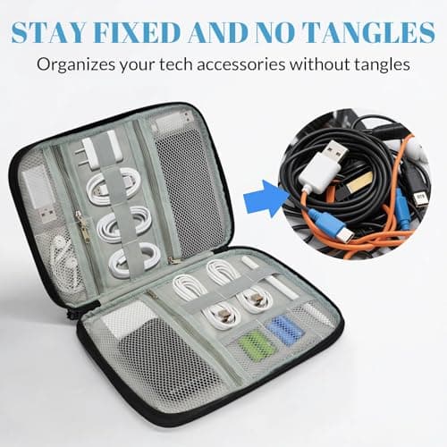 Cmizedevise Dinosaur Skull Electronics Organizer Travel Case, Green Camo Tech Accessories Cord Storage Bag for Cable, Cord, Charger, Phone, Power Bank, Usb, SD Card — view 3