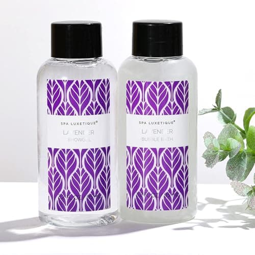 Spa Luxetique Spa Gift Set Women 6pcs Lavender Bath Sets Travel Pamper Box with Hand Cream, Body Lotion, Bubble Bath, Shower Gel, Spa Sets for Women Gifts Mothers Day Christmas Valentine Gifts — view 2