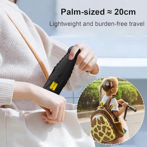 FWHFNB Travel Umbrella, Travel Mini Umbrella, Pocket Umbrella, UV Umbrella, UPF 50+, Portable Lightweight Compact, with Storage Box, for Men and Women (Dark Green) — view 5
