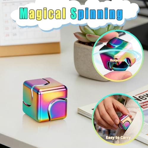 Aolcev Metal Fidget Spinner Cube Fidget Toy for Adults Gadgets Desk Toy — view 6
