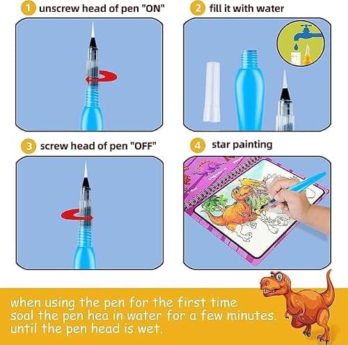 hapray Water Colouring Book 2 Pack, Water Painting Books for Kids Aged 3+ — view 3