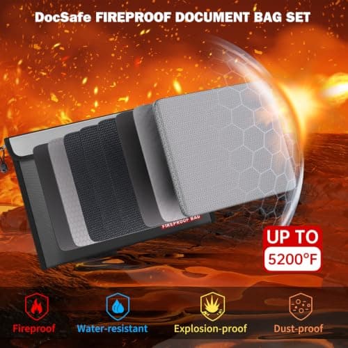 DocSafe Fireproof Document bag Set for A4 Files,Heat Insulated & Waterproof — view 2