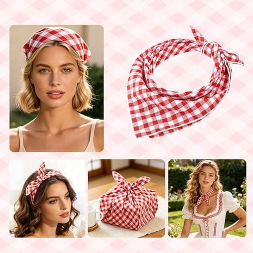 2026 Traditional Checked Scarf for Elegant Accessory Outfit Versatile with Traditional Woven Cotton Scarf for Women Ideal Addition for Folk Festival Celebration Tent Party Fashion, red, One Size — view 4