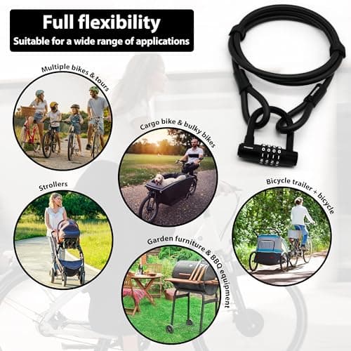 KOHLBURG Combination Cable Bike Lock 6.5ft/2m with Code | Combo Cable Lock — view 2