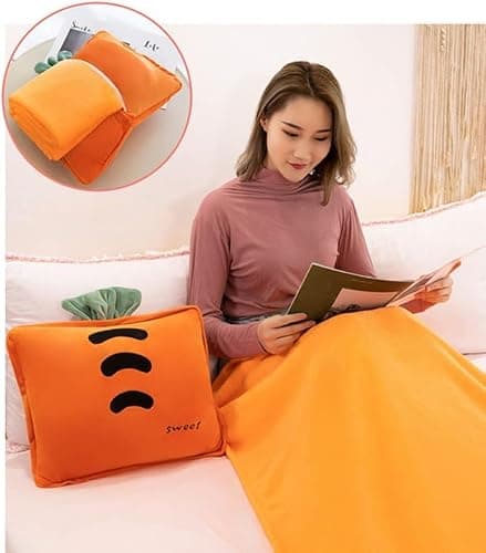Rikyo 38 cm Plush Fruit Travel Set with Blanket and Pillow, 3 in 1 - Soft Plush Cuddle Pillow with Blanket for Warming Hands, Gift for Children — view 5