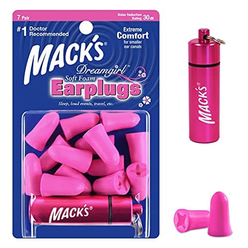 Macks Dreamgirl Soft Foam Earplugs 7 Pair With Free Case