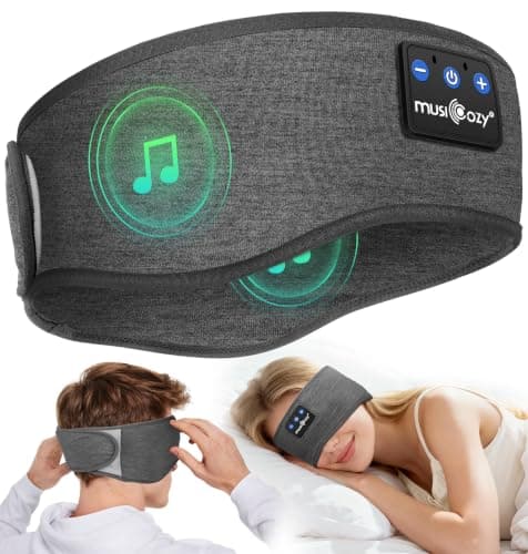 MUSICOZY Sleep Headphones Upgraded BT.5.4 Silent Velcro Headband Headphones