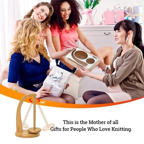 Magnetic Yarn Ball Holder, Wooden Yarn Spinner, Revolving Wool Ball Holder Magnetic Crochet Knitting Yarn Feeder, Portable Rotating Yarn Dispenser, Yarn Stand Organizer for Crocheting Knitting Lovers — view 4