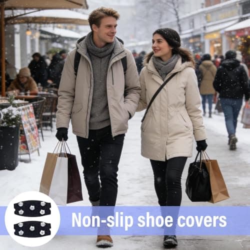 5-Tooth Shoe Spikes For Snow And Ice, 2 Pieces Non-slip Ice Grippers For Shoes, Portable Travel Crampons For Winter Hiking Fishing Rock Climbing Backpacking Camping — view 3