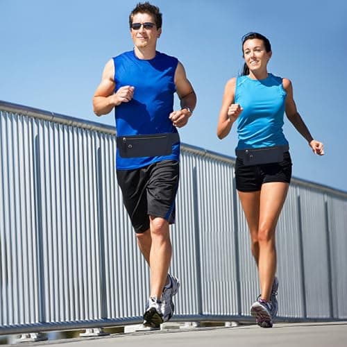 Slim Running Belt for Phone, Travel Money Belt, Navy Blue — view 4
