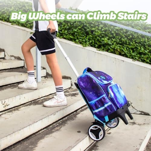 Backpack Trolley, Rolling Backpack Cart with Edge Guard Base, Quiet Wheels — view 2