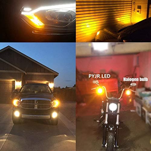1156 Ba15S 1141 P21W Amber Yellow Orange Led Bulbs, With Projector Extremely Bright 6W Dc 10-30V, For Backup, Reverse Lights, DRL Daytime, Rear fog light, Not used for turn signal(Pack Of 2) — view 6
