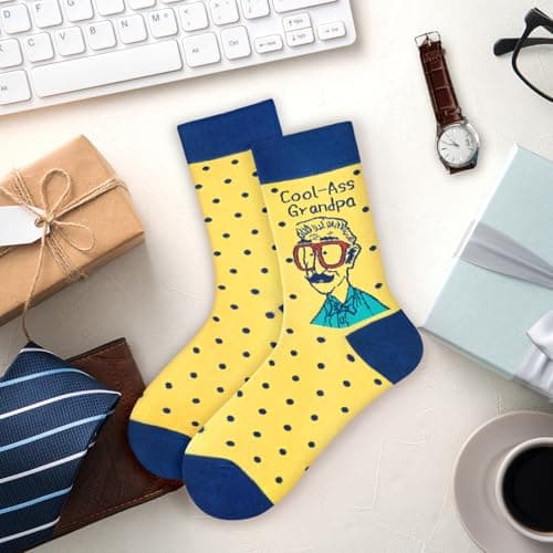 Cool Grandpa Socks for Men Grandad - Funny Novelty Happy Fathers Day Birthday Gifts for Mens Gramps Grandfather - Fun Silly Funky Personalised Valentines Christmas Socks Gift Ideas Stocking Fillers — view 3