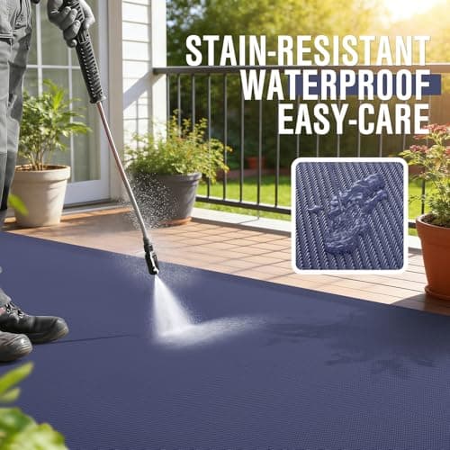smiry Waterproof Outdoor Rug Lightweight Foldable Garden Rugs, 150x240 cm — view 2