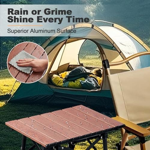 Odoland Portable 40 * 30cm Camping Table with Adjustable Height (42-56cm) for Uneven Ground Include Carry Bag, Lightweight for Outdoor Picnic, Beach, Travelling, Cooking, Fishing, Backyard — view 6