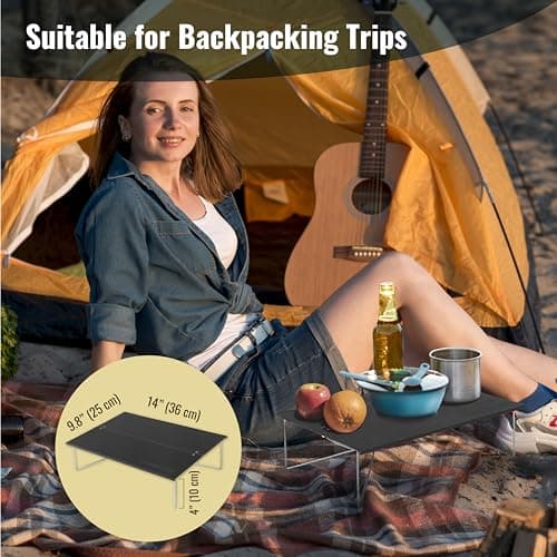 TREKOLOGY TALU Mini Camping Table – Compact, Portable, Folding Camp Table for Hiking, Backpacking, Beach, and Outdoor Use (Black) — view 5