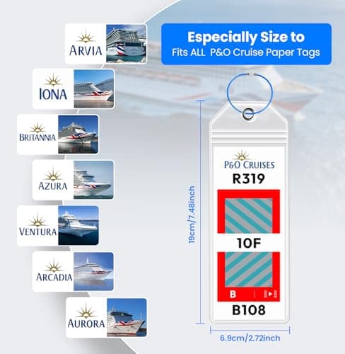 8-Pack P&O Cruise Luggage Tag Holder with 2 Phone Pouches — view 3