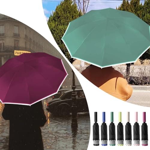 FANSEZQ Stormproof Inverted Umbrella - Automatic Open Close, 40 Ribs Heavy Duty Compact Folding Umbrella, ø 105 Cm Uv Protection Rain Umbrella For Men And Women (Black) — view 5
