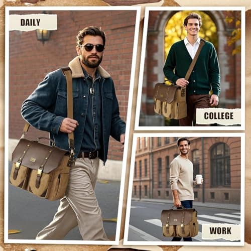 MATEIN Canvas Messenger Bag for Men, Vintage Satchel — view 2