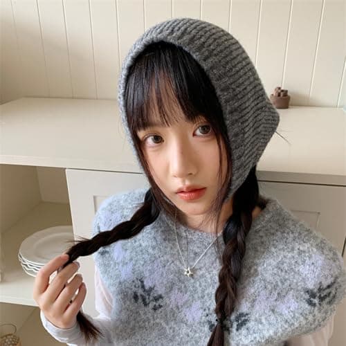 Unisex Knit Triangle Scarf Thicken Soft Wool Headband Neck Warmer for Outdoor Travel Winter Fashion Accessory Unisex Thicken Scarf for Hiking Camping Trip — view 5