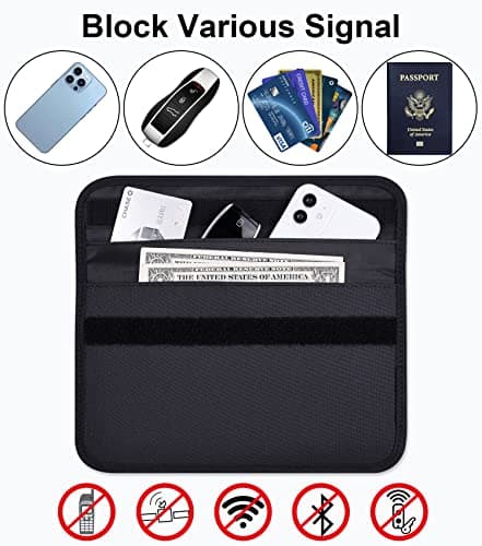 wisdompro RFID Signal Blocking Pouch, Large Faraday Bag, Water-resistant — view 4