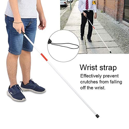 Nikou White Stick Blind Collapsible Folding Walking Stick Cane, Red White Walking Cane Long Stick Foldable Mobility Collapsible Reflective for the Blind and Vision Impaired — view 2