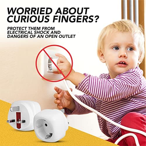 EU to UK Plug Adapter | Type C Europlug | 2 Pin to 3 Pin | BS8546 Certified | 13A Fuse | Travel Adaptor for Phone, Laptop & Camera Chargers | Pack of 3 (White) — view 4