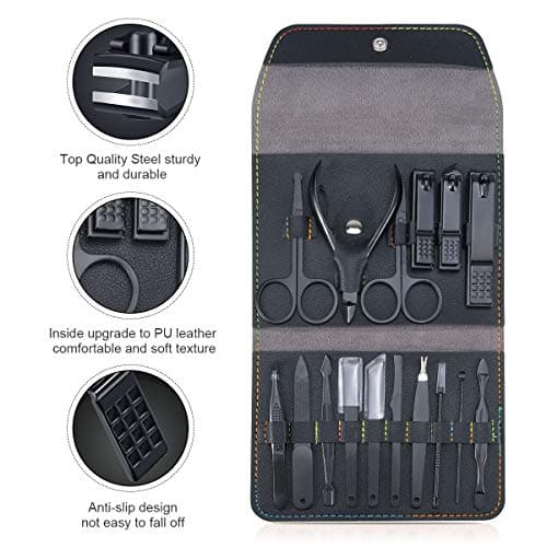 Leipple Manicure Set Professional Nail Clipper Set 16 Pcs, Black — view 4