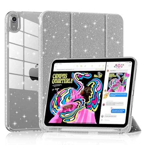 Mansiruyi Case for iPad (A16) 11th Generation 11 inch 2025/iPad 10th Generation 10.9 inch 2022, iPad 11th/10th Gen Case Ultra Slim Tri-fold Stand Hybrid Cover with Pencil Holder Auto Sleep/Wake-Silver