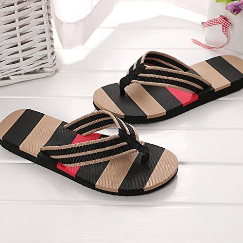 Flip Flop Slippers for Men Outdoor, Lightweight Travel Slippers Men, Black — view 3