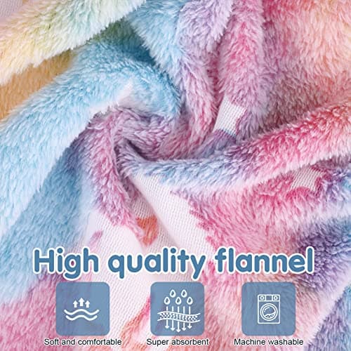 Hileyu Glow in the Dark Blanket, 120x150cm Soft Flannel Fleece Blanket for Kids, Rainbow Unicorn Pink — view 3