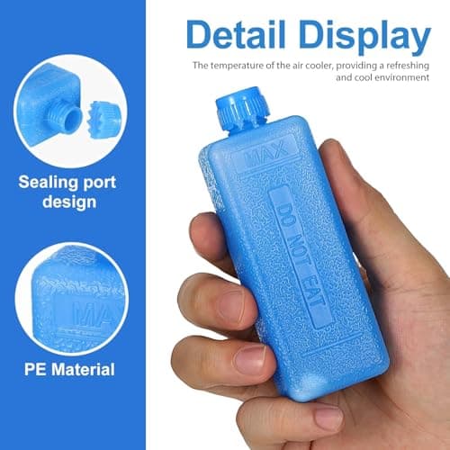 8PCS Mini Air Cooler Ice Packs, Reusable Freezer Blocks for Air Conditioning Fan, Instant Cooling Ice Crystal Boxes for Personal Coolers, Lunch Boxes, Camping, Travel (@6, 1.57×4.53Inch) — view 3