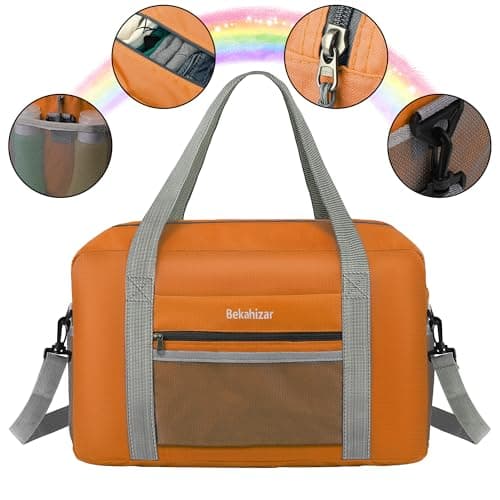 for Ryanair Airlines Cabin Bags 40x30x20 Underseat Holdall Travel Bag 20L Carry on Hand Luggage Weekend Bag with Shoulder Strap for Women and Men (Orange) — view 3