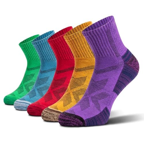 NORDIC Socks Merino Wool Low Cut Hiking Socks 5-Pack Unisex (Colourful XXL)