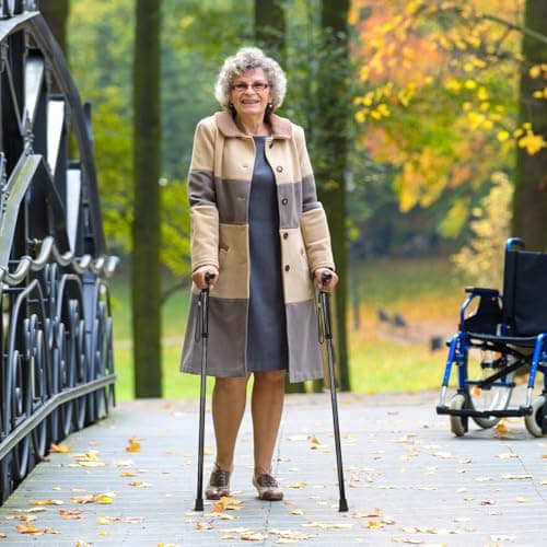 Walking Stick, Folding Walking Sticks for Women & Men,Heavy Duty,Lightweight,Adjustable Collapsible Walking Stick for Elderly and Arthritis Disabled (Black) — view 4