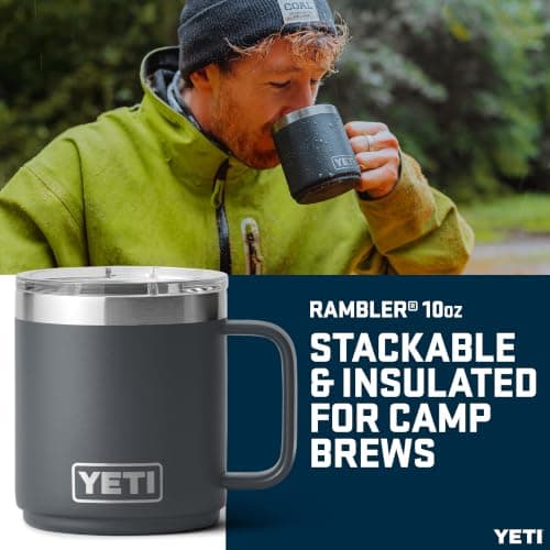 YETI Rambler 10 oz (295 ml) Stackable Coffee Mug, Charcoal — view 2