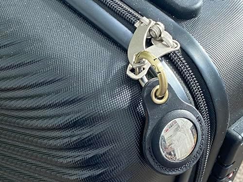 Habac Studio Airtag Keyring Genuine Leather with Brass Key Tags. Airtag Holder for Luggage GPS Tracker Dog Airtag Case Key Organiser. Key ring GPS Tag (Brown) — view 6